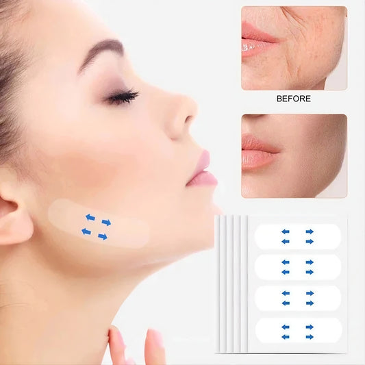 Invisible Face Lifting Tape, 120 Pcs Face Lift Tape, Facelift Tape for Face Invisible with 8 Strings, Facial Lift Stickers and Bands for Sagging Skin, Makeup Face Neck Tape for Eyes and Brows