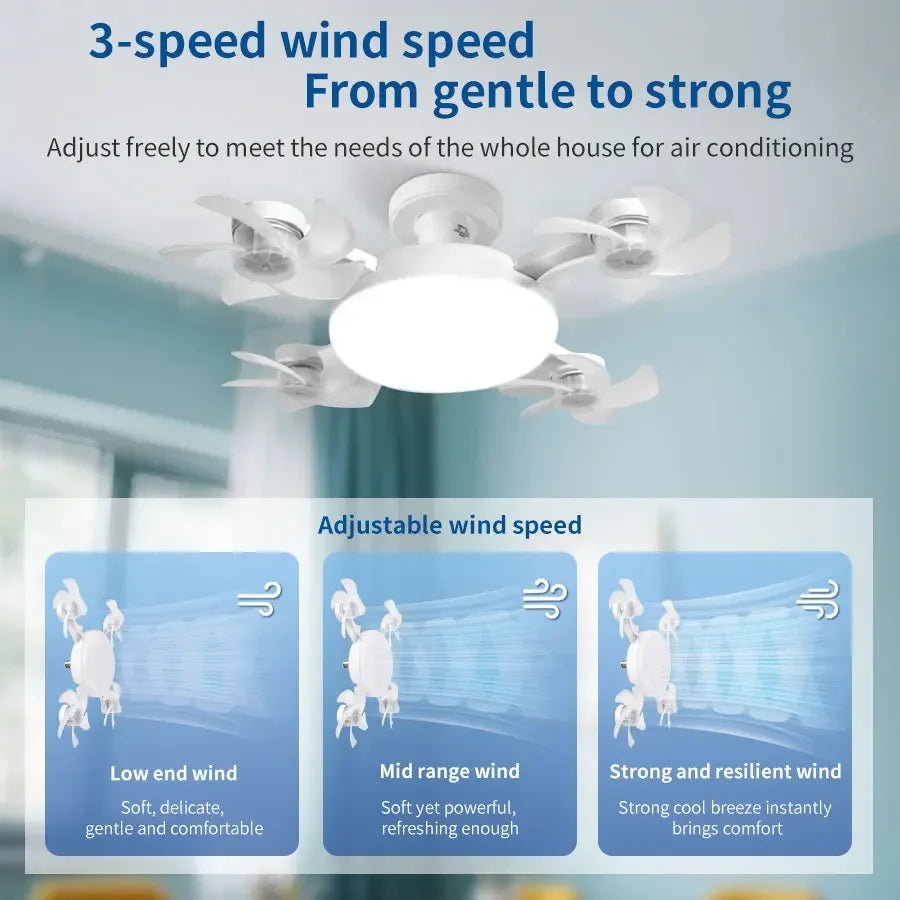 2-in-1 Socket Ceiling Fan Light: Instant Cool, Ultimate Comfort