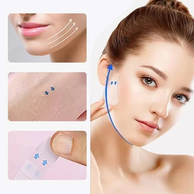 Invisible Face Lifting Tape, 120 Pcs Face Lift Tape, Facelift Tape for Face Invisible with 8 Strings, Facial Lift Stickers and Bands for Sagging Skin, Makeup Face Neck Tape for Eyes and Brows