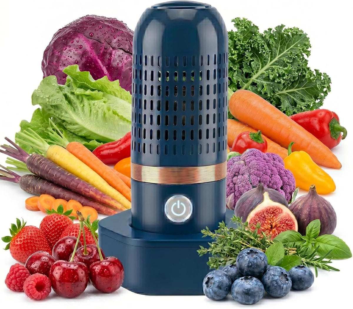 Fruit and Vegetable Purifier Cleaner Washing Machine Capsule Shape Cleaner Device OH-ion Purification Technology for Cleaning Veggie Grains Rice Meat - Effortless Freshness!