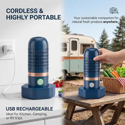 Fruit and Vegetable Purifier Cleaner Washing Machine Capsule Shape Cleaner Device OH-ion Purification Technology for Cleaning Veggie Grains Rice Meat - Effortless Freshness!