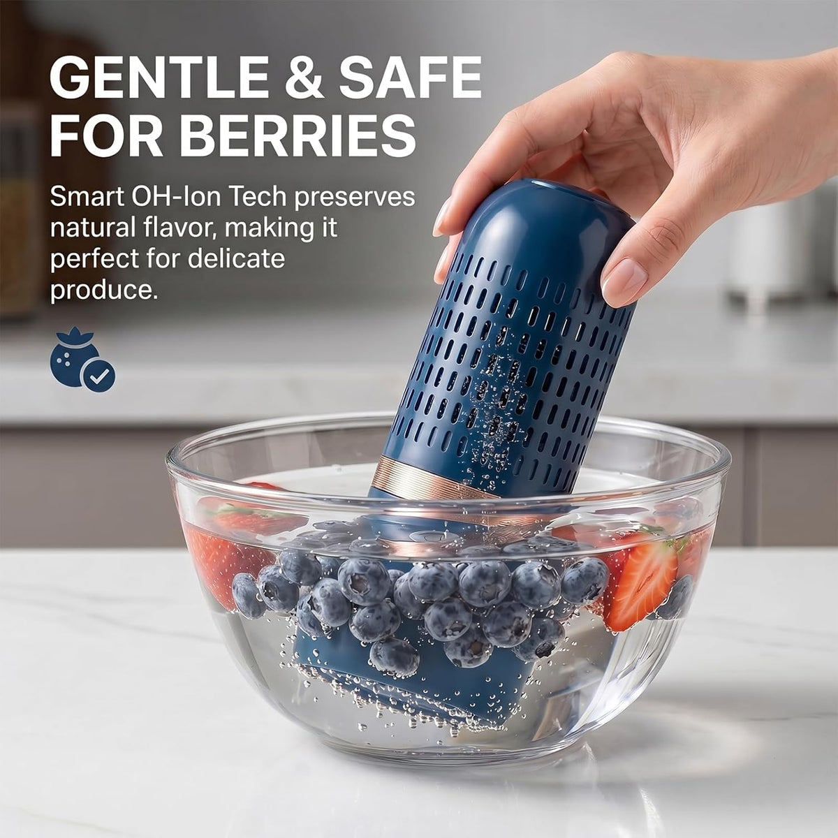 Fruit and Vegetable Purifier Cleaner Washing Machine Capsule Shape Cleaner Device OH-ion Purification Technology for Cleaning Veggie Grains Rice Meat - Effortless Freshness!